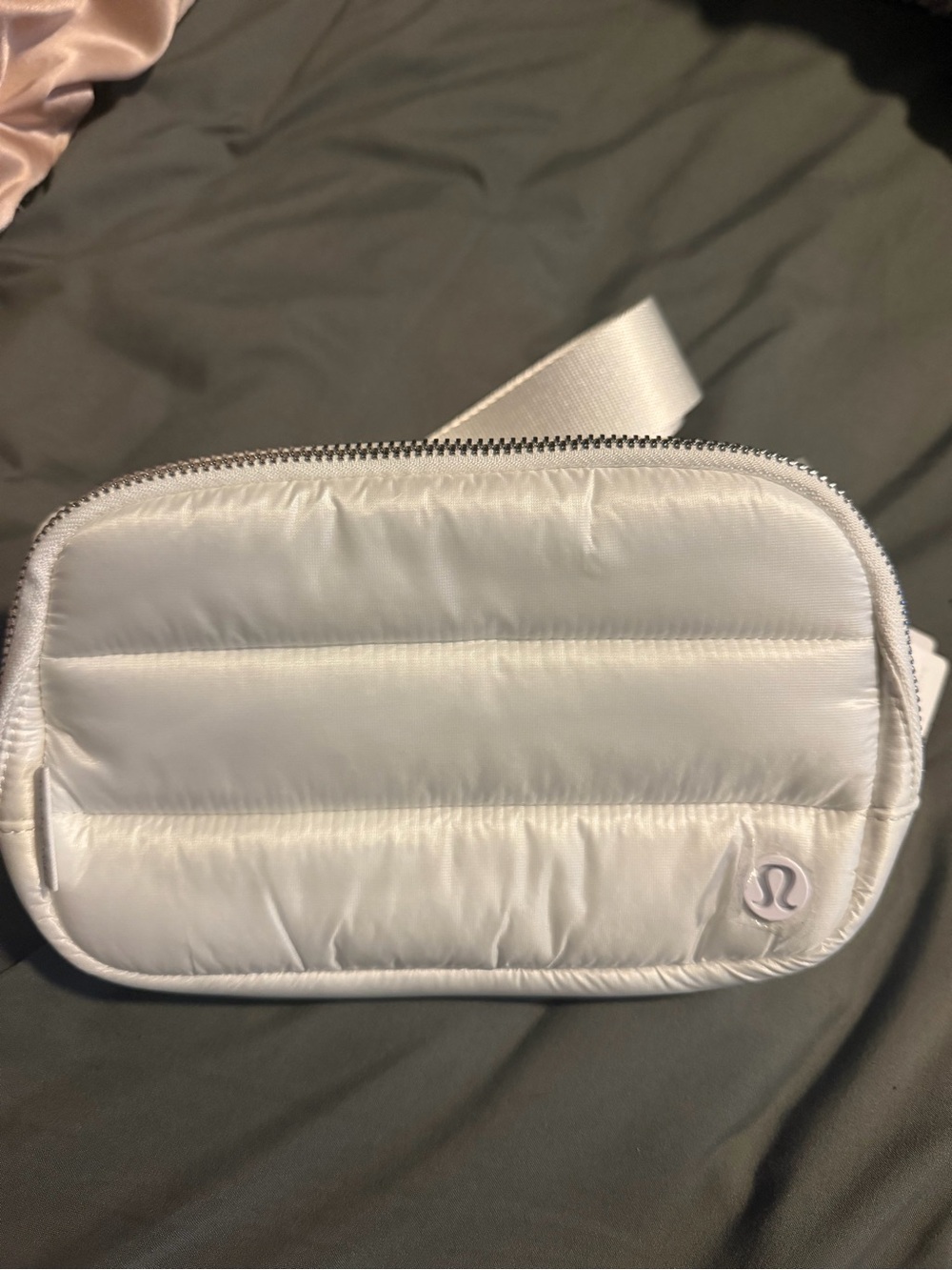 lululemon White Quilted Puffer Belt Bag
